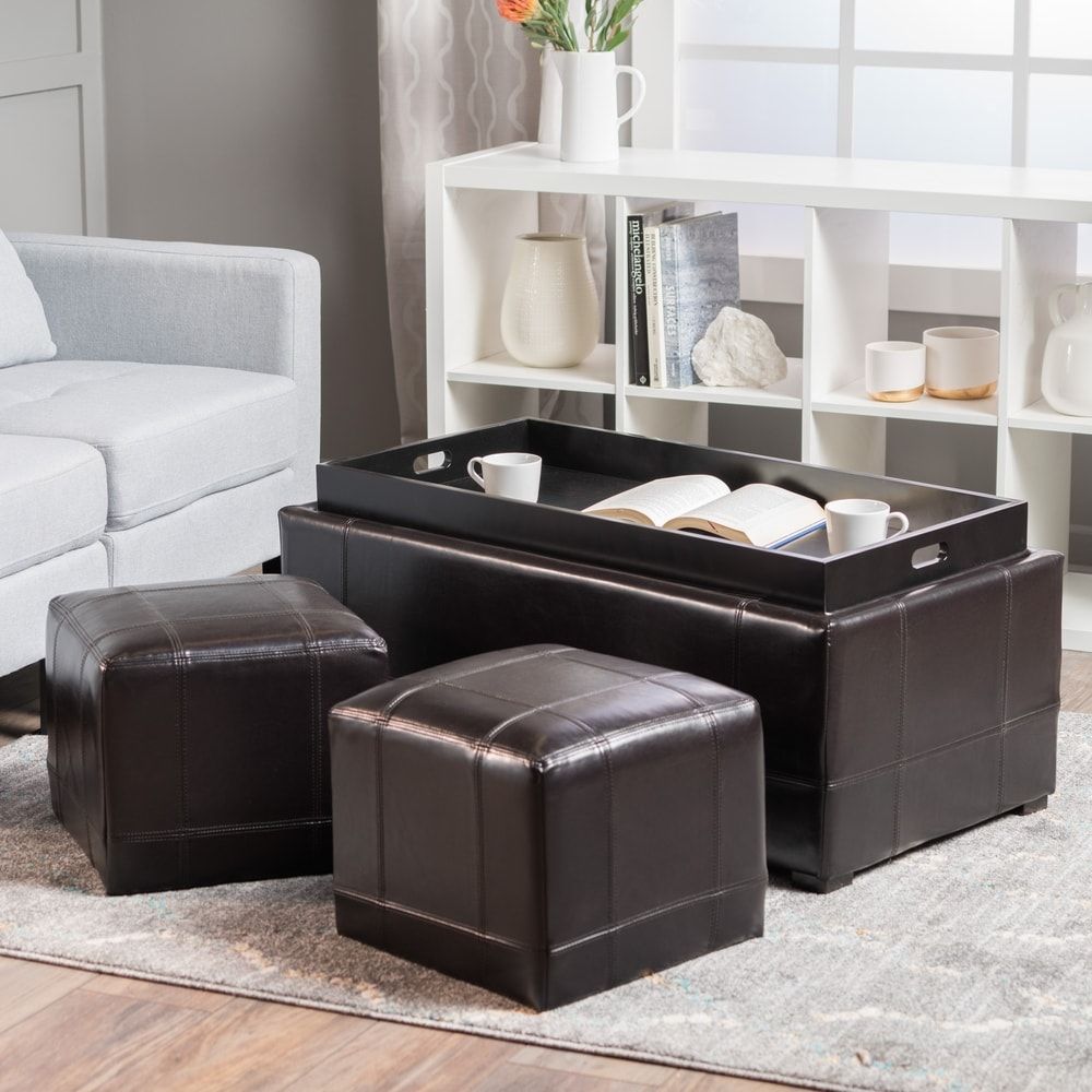 Buy Tray Top Ottomans & Storage Ottomans Online At Overstock | Our Best  Living Room Furniture Deals In Ottomans With Reversible Tray (Photo 2 of 15)