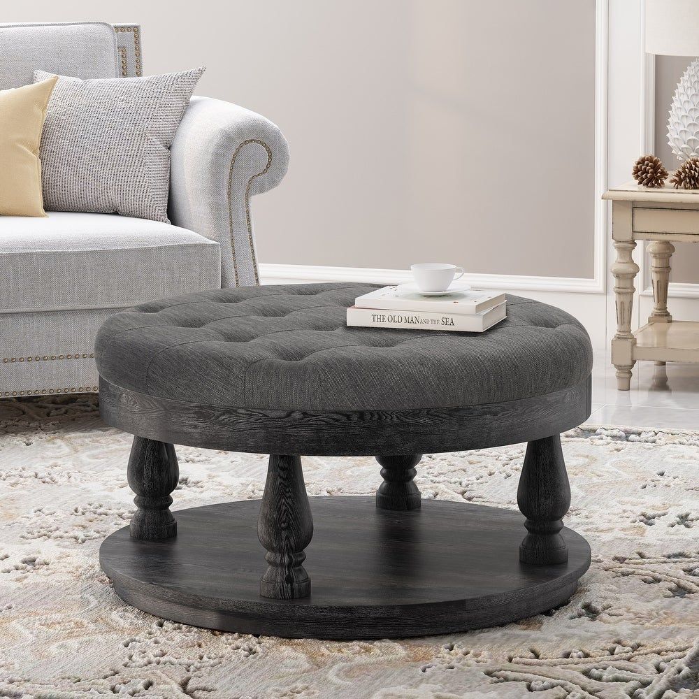 Buy Tufted Ottomans & Storage Ottomans Online At Overstock | Our Best  Living Room Furniture Deals Intended For Fabric Upholstered Ottomans (View 3 of 15)