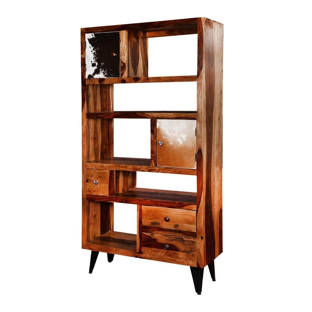 California 68" Asymmetrical Bookcase Storage Rack With Drawers Intended For 68 Inch Bookcases (View 15 of 15)