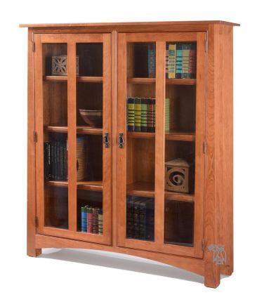 California Made Solid Cherry Wood Sierra Vista Bookcase With Doors In  Sweetwater Finish||stuart David||hoot Judkins Furniture Within Cherry Bookcases (View 14 of 15)