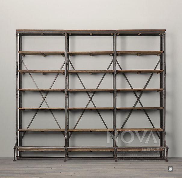 Cheap Retro Do The Old French Style Wrought Iron Shelves Loft Old Pine  Bookcase Shelf Bookcase Iron Living Room|shelf Edging|shelf Clipshelf Steel  – Aliexpress Intended For Weathered Steel Bookcases (View 9 of 15)