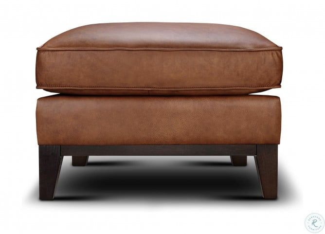 Chelsea Honey Roscoe Leather Ottoman From Gtr Leather | Coleman Furniture With Regard To Brown Leather Ottomans (View 12 of 15)