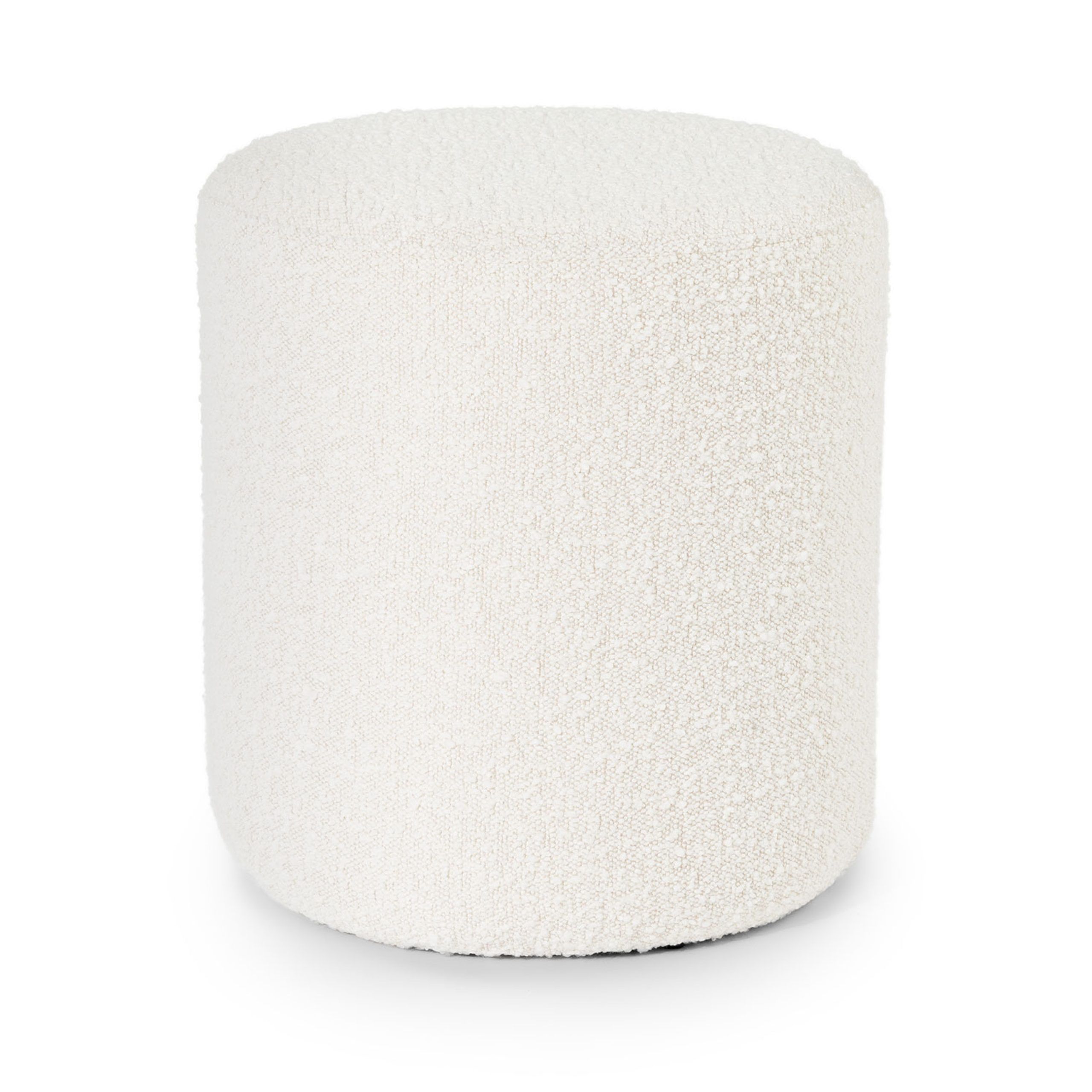 Cilo Ivory Bouclé Fabric Ottoman | Article Intended For Boucle Ottomans (View 8 of 15)