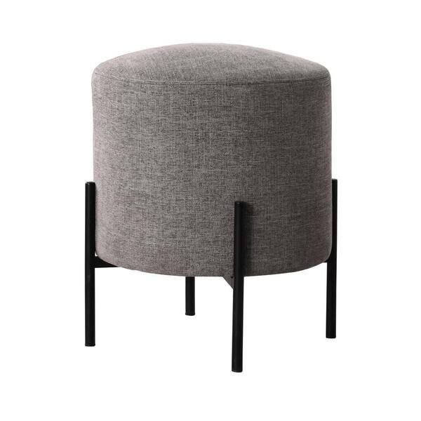 Coaster Home Furnishings Grey And Matte Black Upholstered Ottoman 905497 –  The Home Depot Throughout Matte Grey Ottomans (View 8 of 15)