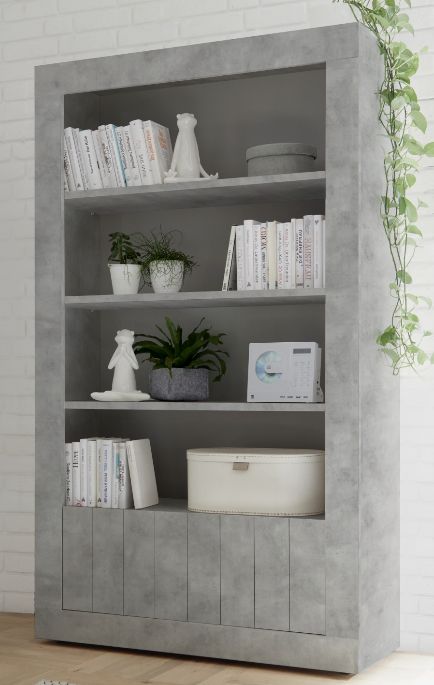 Como Two Door/four Shelf Bookcase – Grey Finish | Bookcases And Shelves Throughout Two Door Bookcases (View 10 of 15)