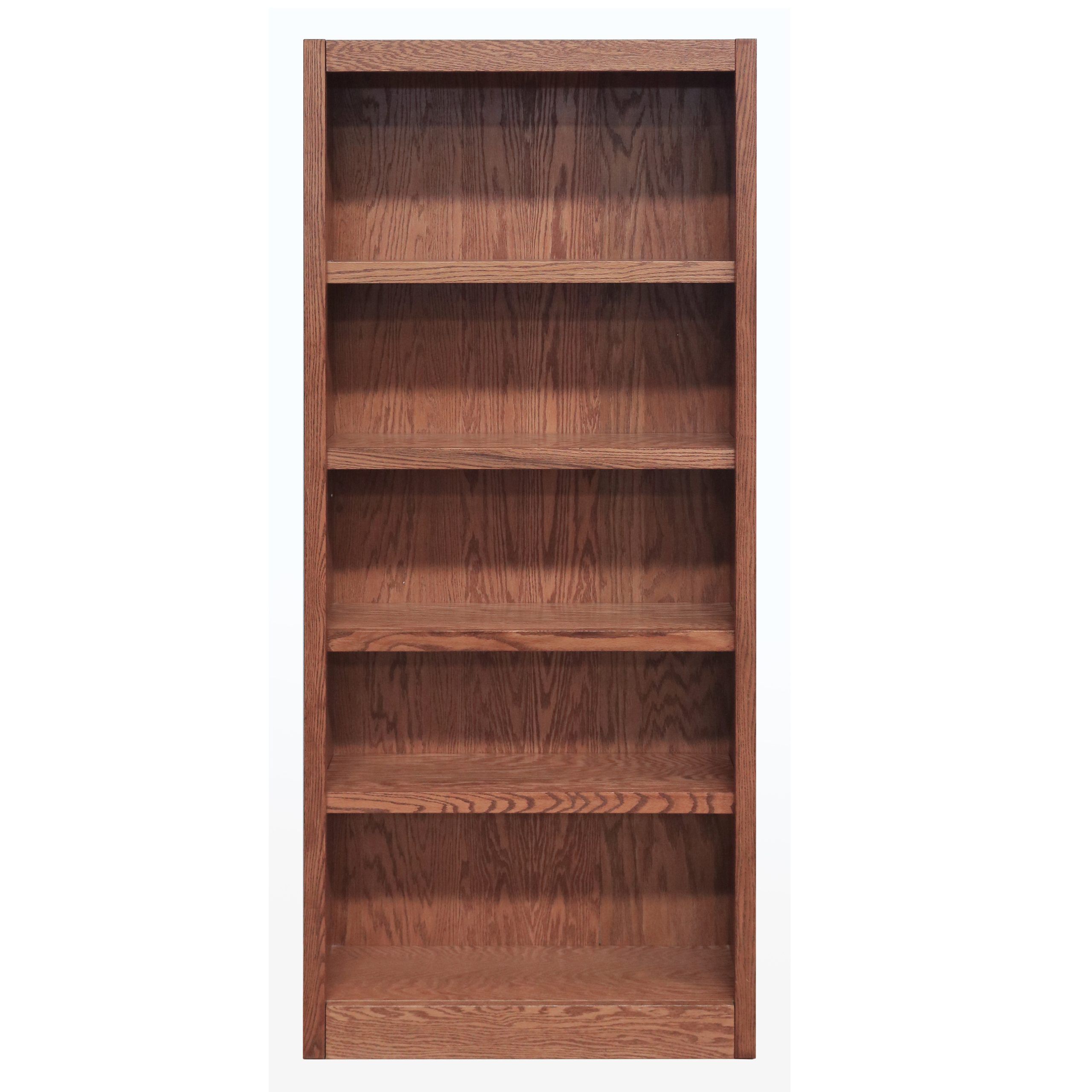 Concepts In Wood 5 Shelf Wood Bookcase, 72 Inch Tall – Oak Finish –  Walmart Regarding 72 Inch Bookcases With Cabinet (View 9 of 15)
