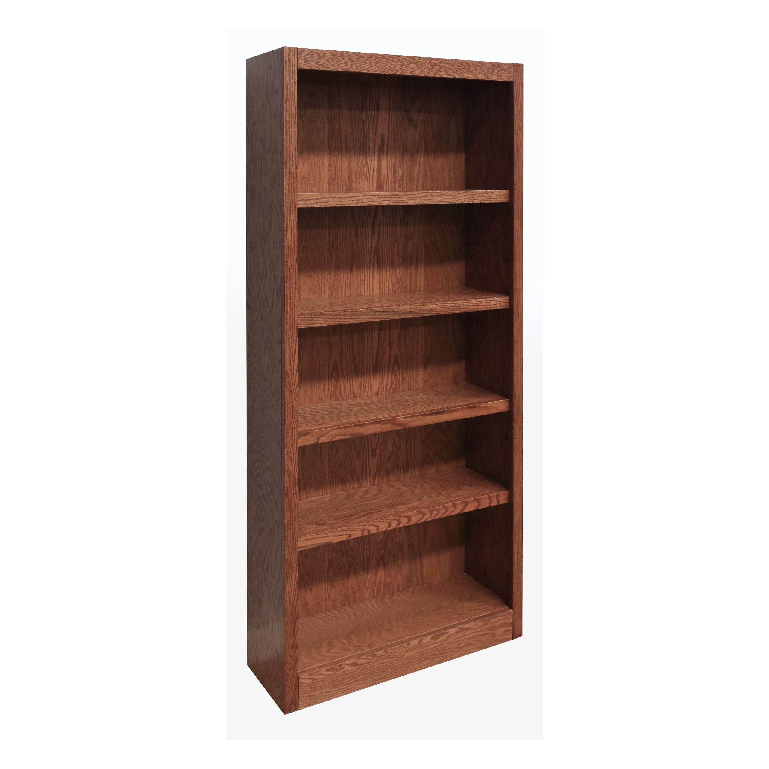Concepts In Wood 5 Shelf Wood Bookcase, 72 Inch Tall – Oak Finish –  Walmart Throughout 72 Inch Bookcases With Cabinet (View 13 of 15)