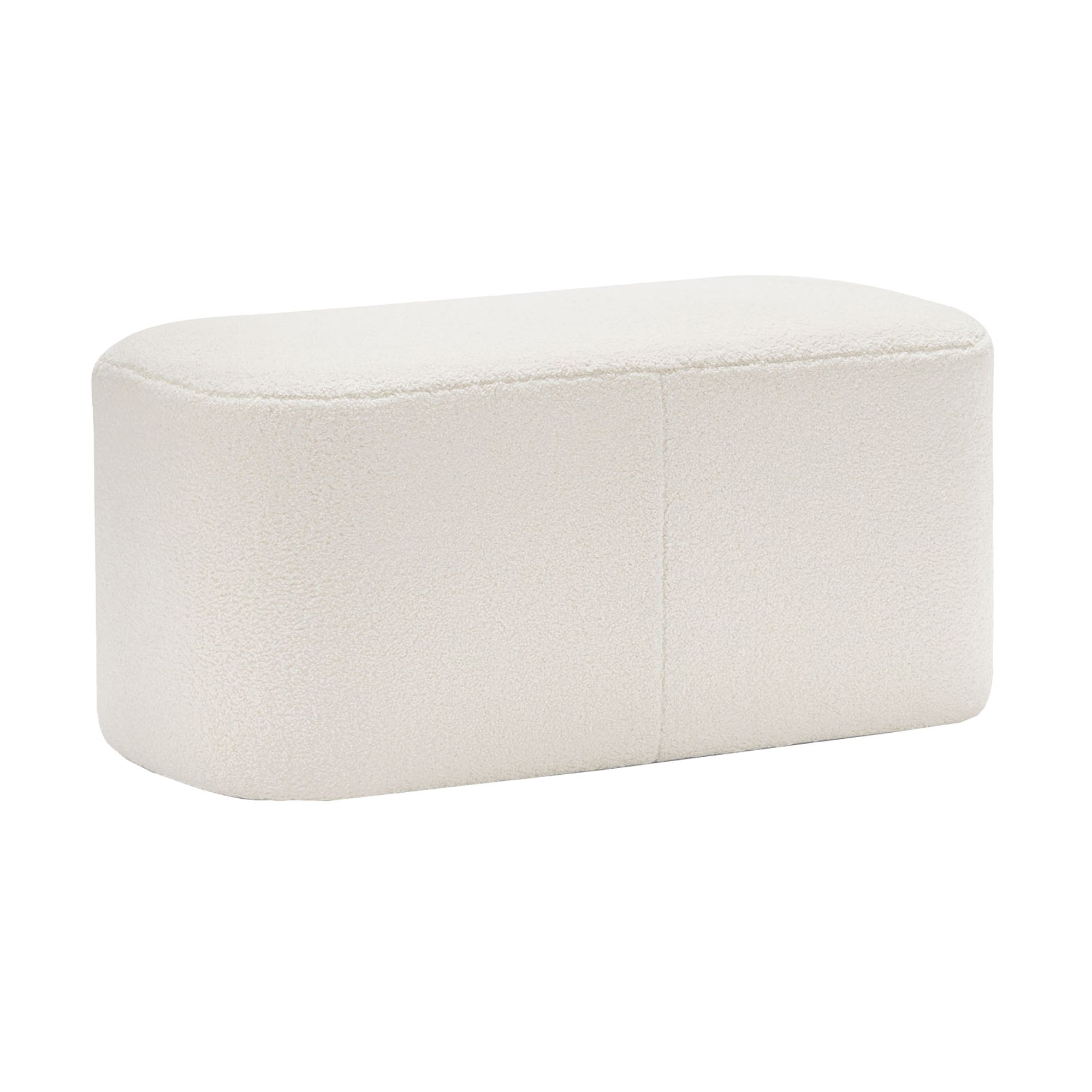 Continental Designs Podd Boucle Ottoman Bench | Temple & Webster Throughout Boucle Ottomans (View 14 of 15)