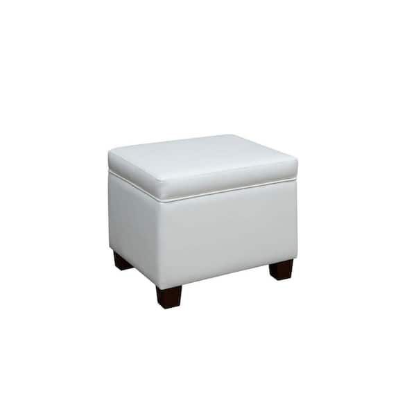 Convenience Concepts Designs4comfort Madison Ivory Faux Leather Upholstery Storage  Ottoman R9 178 – The Home Depot In Ivory Faux Leather Ottomans (View 4 of 15)