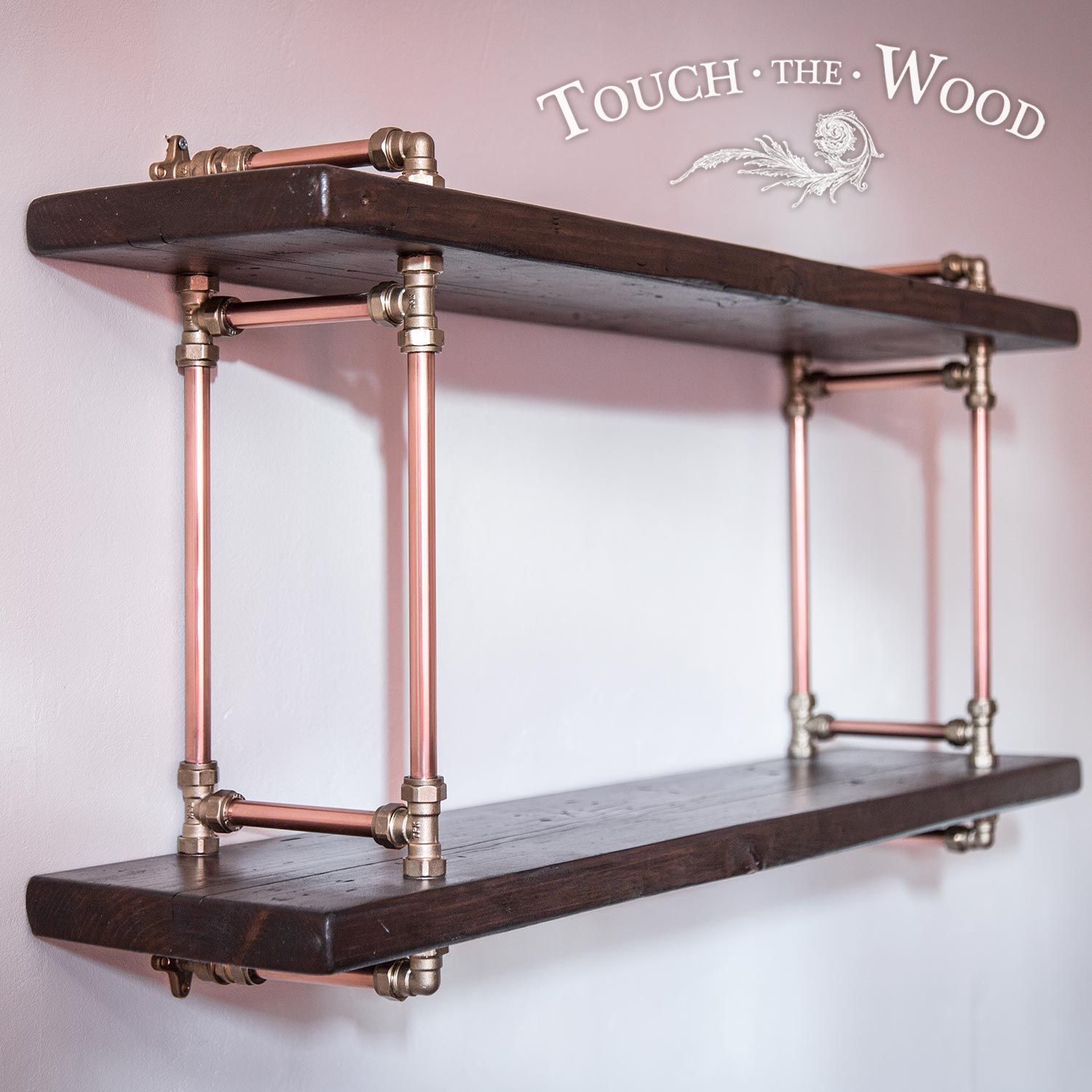 Copper Pipe Bookshelf With Brass: Industrial Steampunk Style – Touch The  Wood Within Antique Copper Bookcases (View 10 of 15)