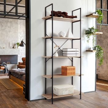 Core Living Alliya 5 Tier Bookshelf | Temple & Webster In Five Tier Bookcases (Photo 5 of 15)
