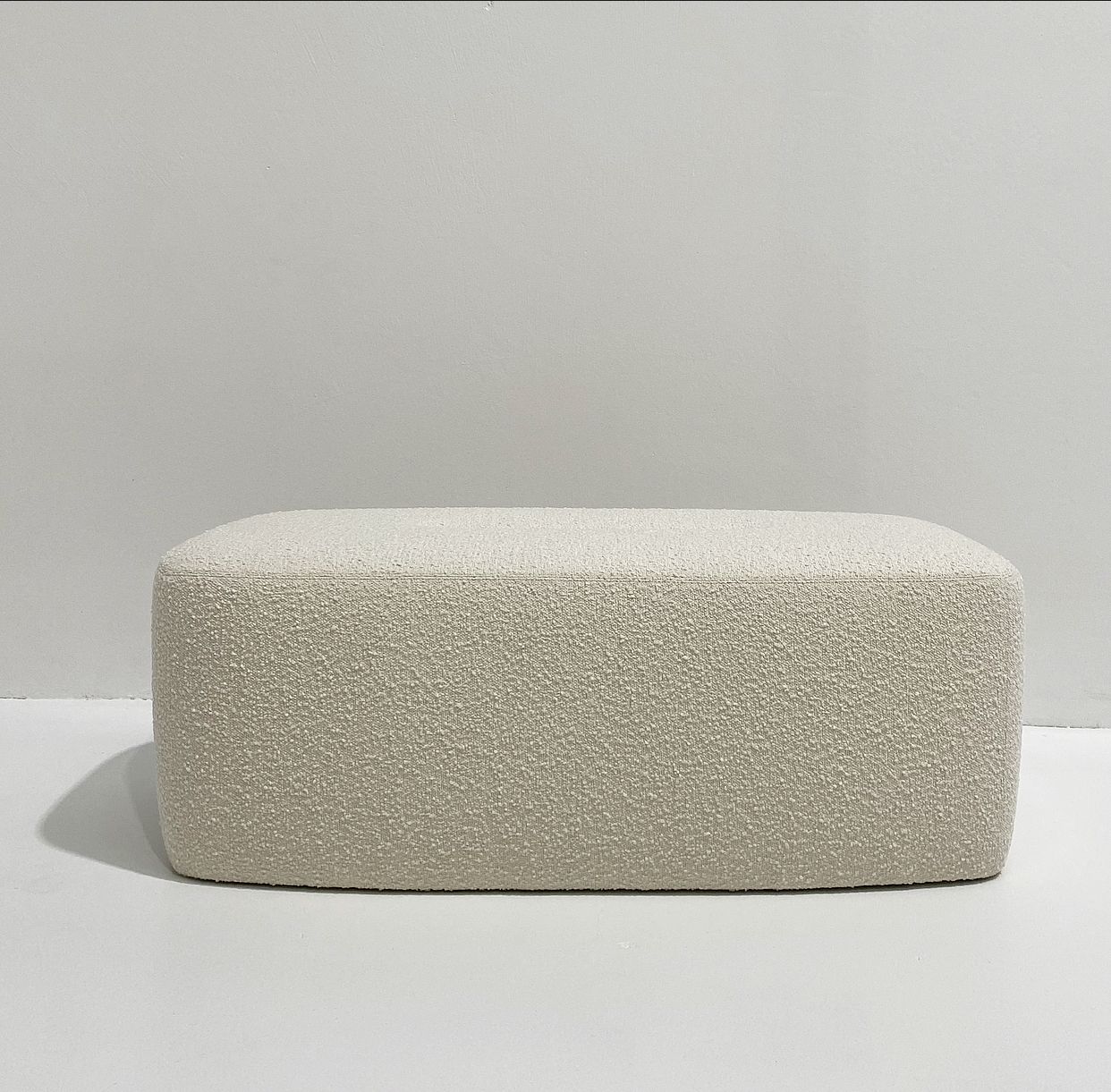 Cream Boucle Ottoman With Regard To Boucle Ottomans (View 5 of 15)