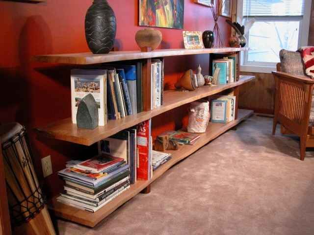 Custom Sycamore Slab Bookcase:dumond's Custom Made Furniture Within Natural Handmade Bookcases (View 5 of 15)