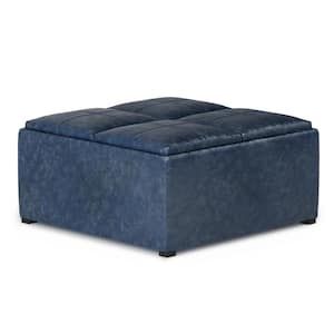 Denim Blue – Ottomans – Living Room Furniture – The Home Depot Regarding Gumdrop Denim Blue Ottomans (View 14 of 15)