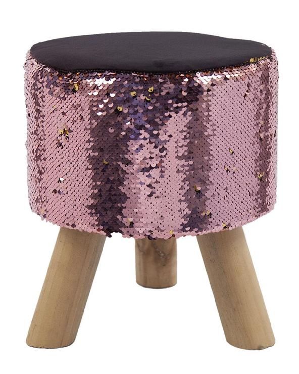 Design Styles Pink Sequin Stool Throughout Ottomans With Sequins (View 3 of 15)