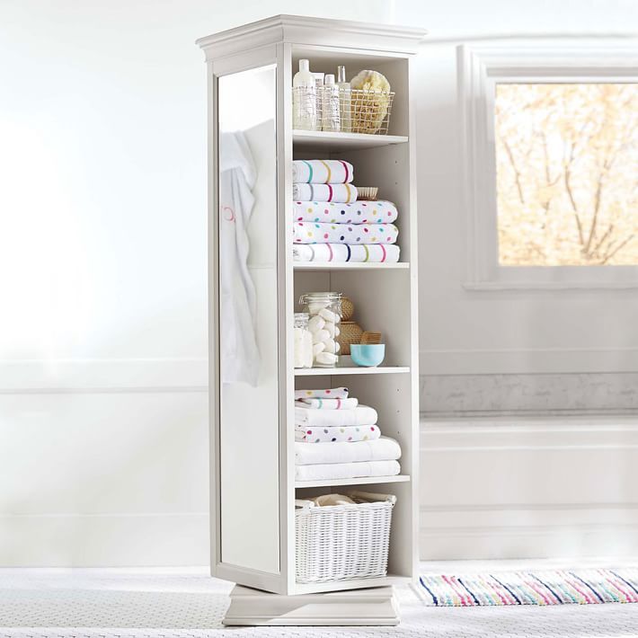 Display It 20.5" Rotating Bookcase With Mirror | Pottery Barn Teen For Mirrored Bookcases With 3 Shelves (Photo 8 of 15)