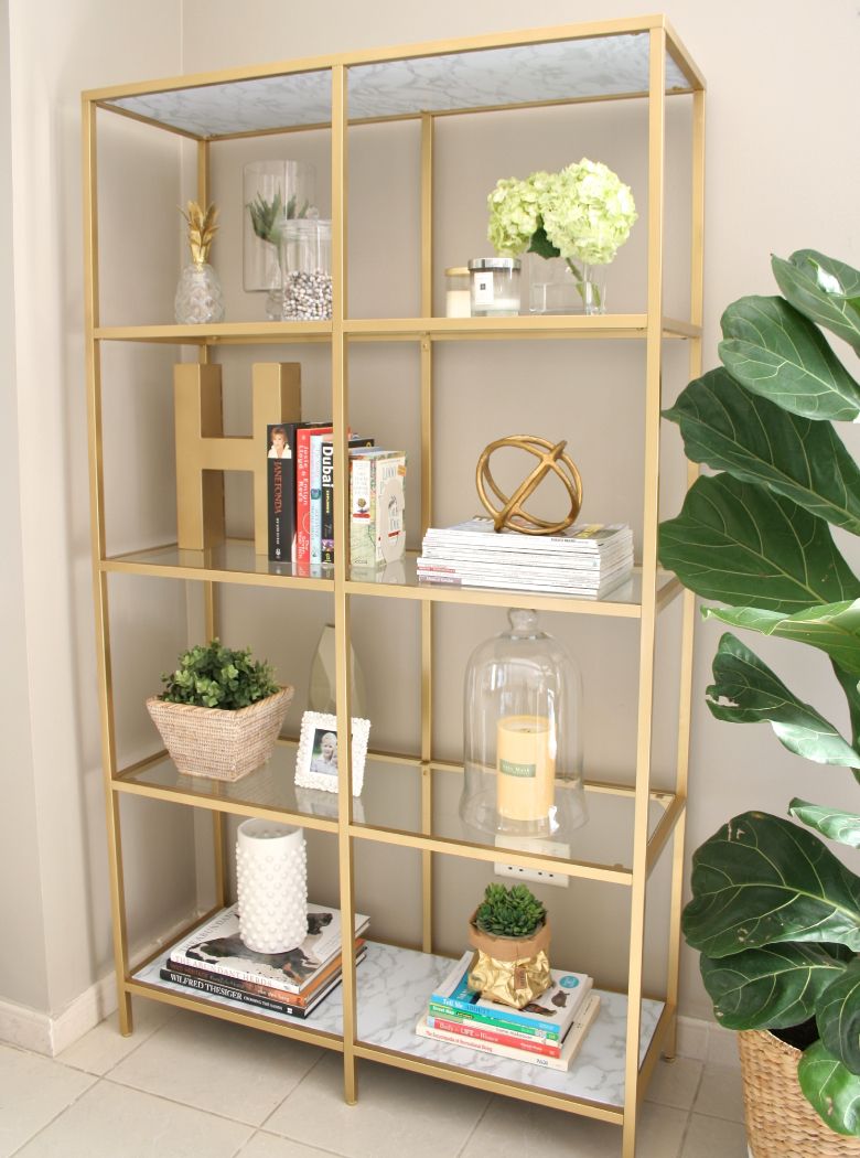 Diy Gold Bookshelf | Oturma Odası Fikirleri, Ikea, Etajer Throughout Gold Bookcases (Photo 13 of 15)