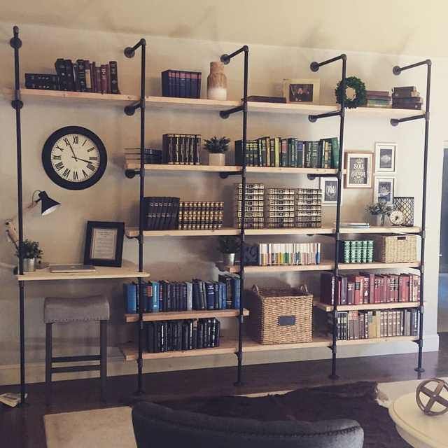 Diy Industrial Bookshelves – Imgur | Industrial Home Design, Home Decor,  Home Office Decor Regarding Industrial Bookcases (View 2 of 15)