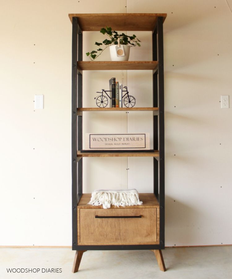 Diy Modern Open Bookshelf With Drawer –building Plans & Video! Inside Bookcases With Drawer (View 15 of 15)