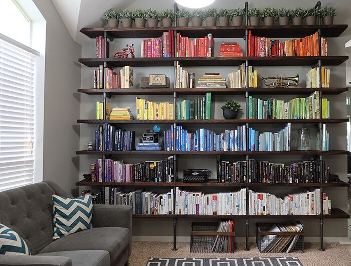 Diy Pipe Shelves – Industrial Bookshelf | Gray House Studio Pertaining To Industrial Bookcases (Photo 8 of 15)