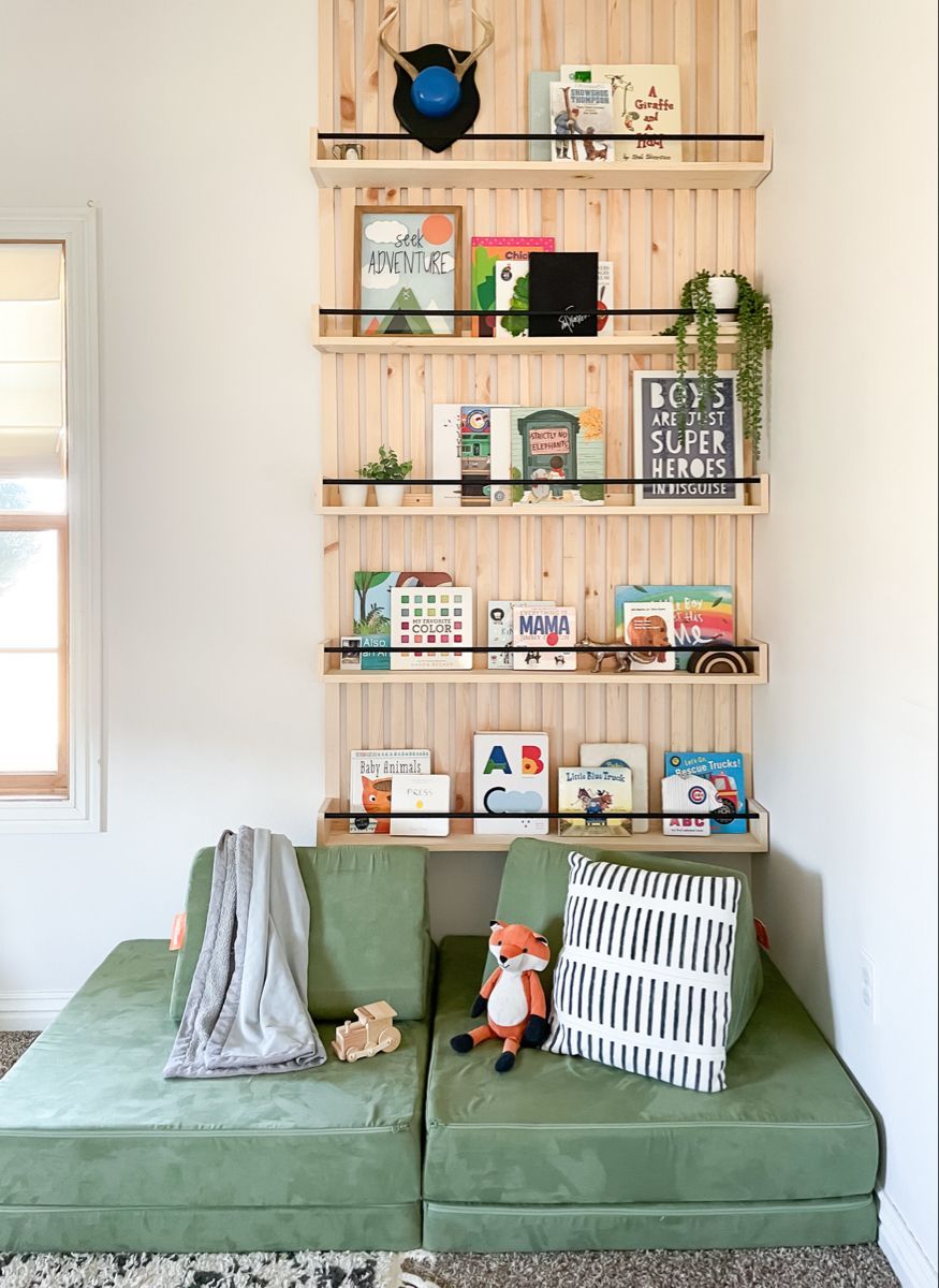 Diy Slat Wall Bookshelf | Toddler Room, Kid Room Decor, Kids Room Design Pertaining To Bookcases With Slats (View 2 of 15)