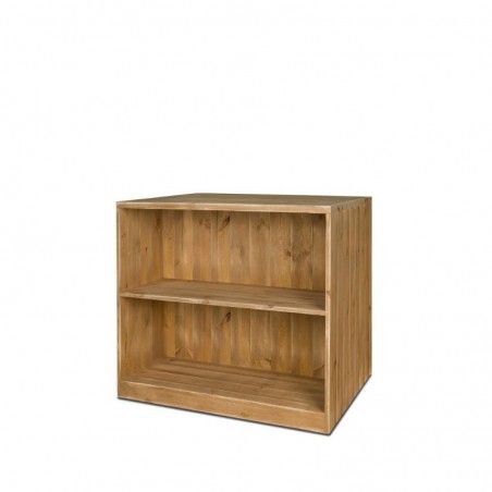 Double Sided Counter, 4 Compartments, Solid Wood | Tradis Pertaining To Wooden Compartment Bookcases (View 8 of 15)