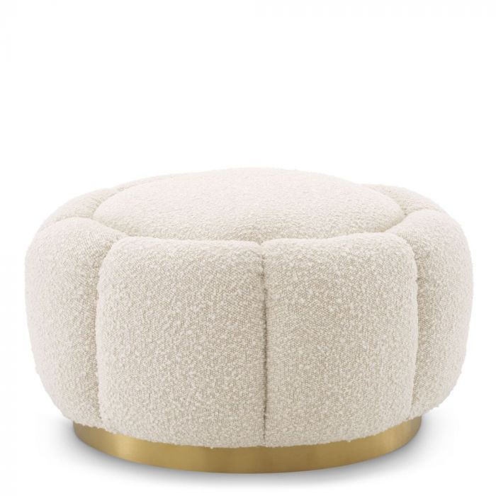 Eichholtz Inger Ottoman In Boucle Cream | Pavilion Broadway For Boucle Ottomans (View 4 of 15)