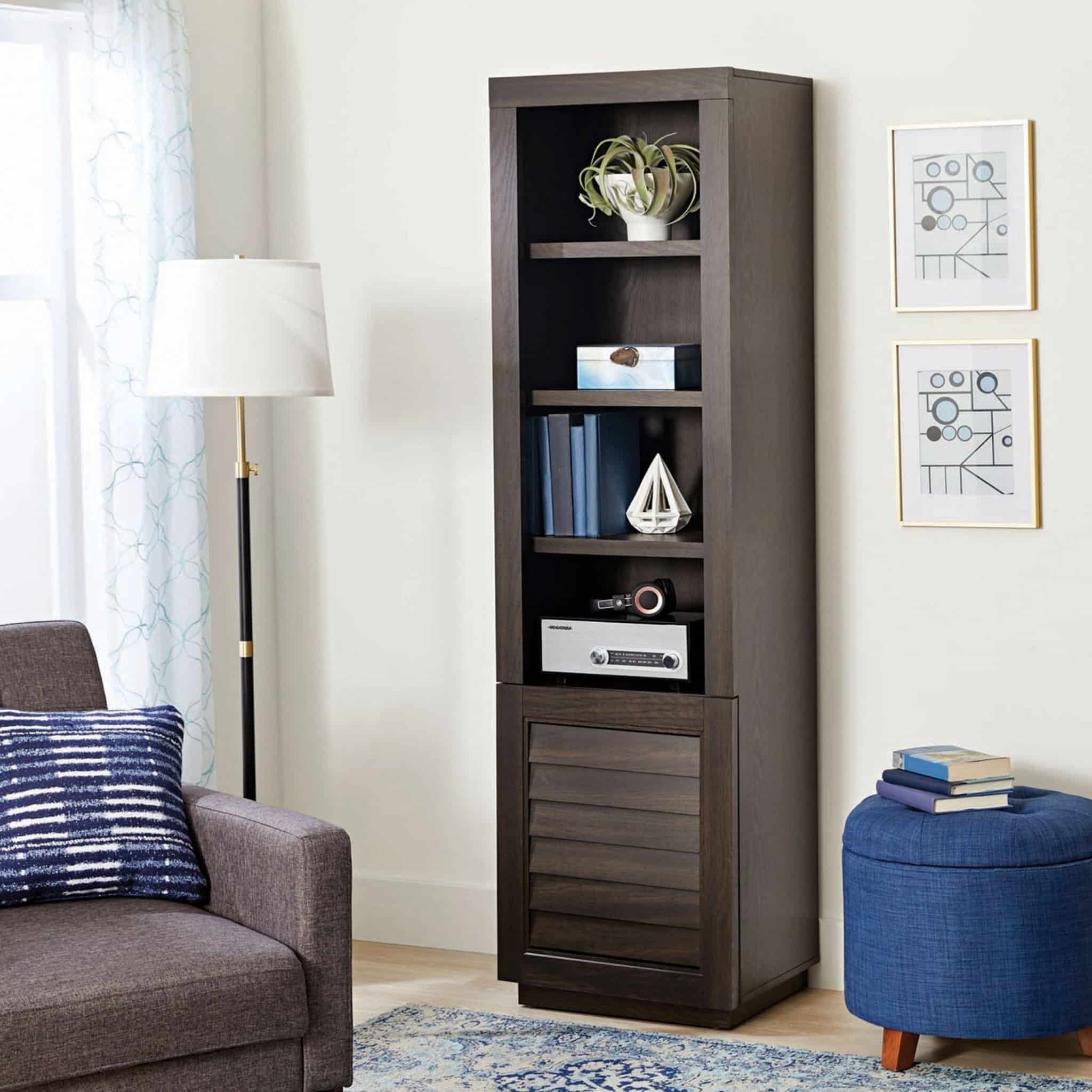 Ellis Shutter Tower Bookcase – Whalen Furniture With Tower Bookcases (View 12 of 15)
