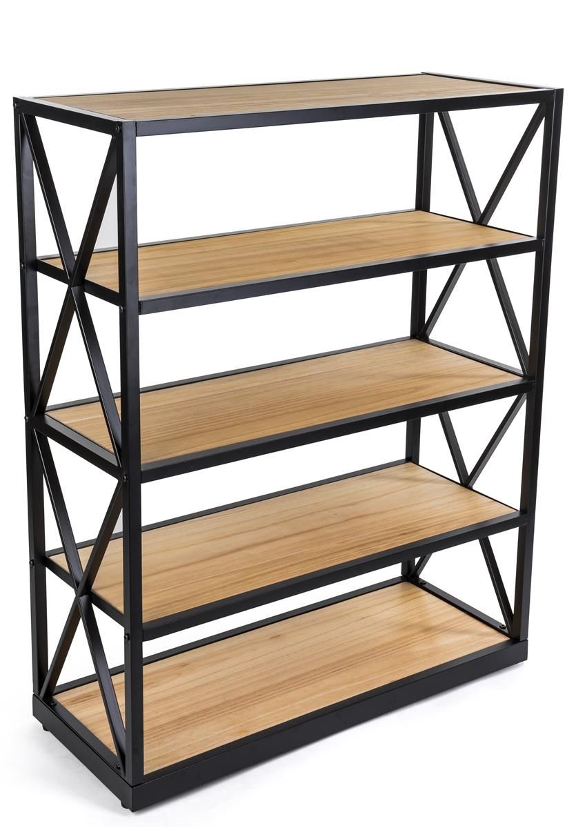 Engineers Industrial Bookcase Shelves | Rustic Store Fixture In Natural Steel Bookcases (View 5 of 15)