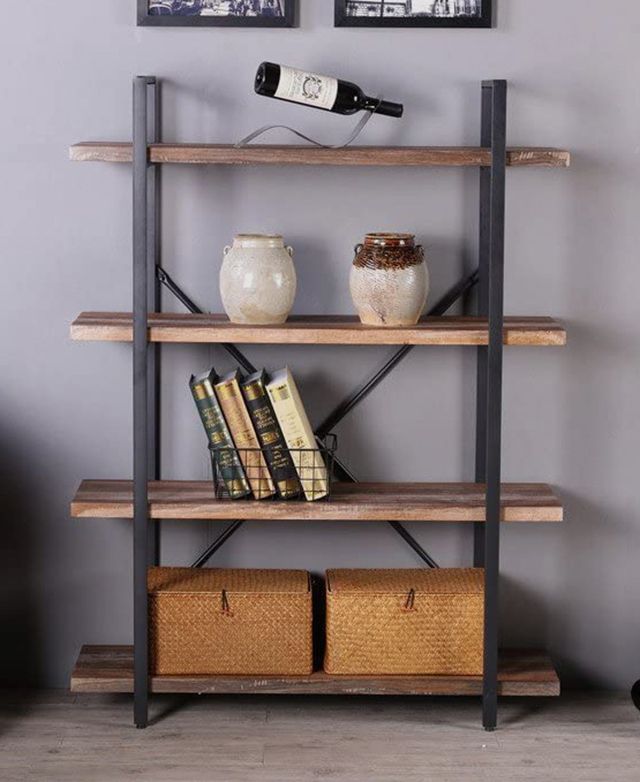 Eviehome Keanna Industrial 4 Tier Shelving Unit | Temple & Webster Inside Four Tier Bookcases (Photo 5 of 15)