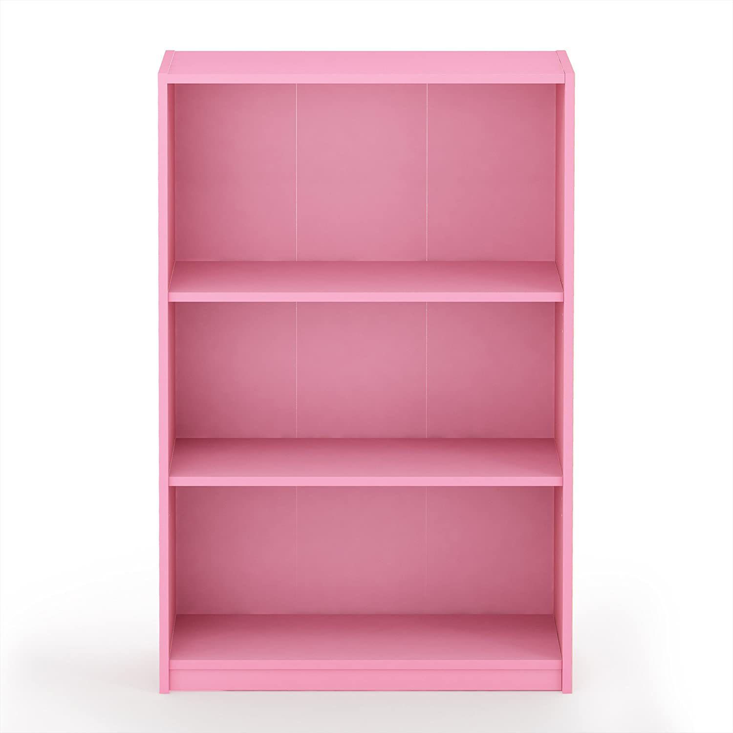 Furinno Jaya Simple Home 3 Tier Adjustable Shelf Bookcase, Pink –  Walmart With Light Pink Bookcases (View 9 of 15)