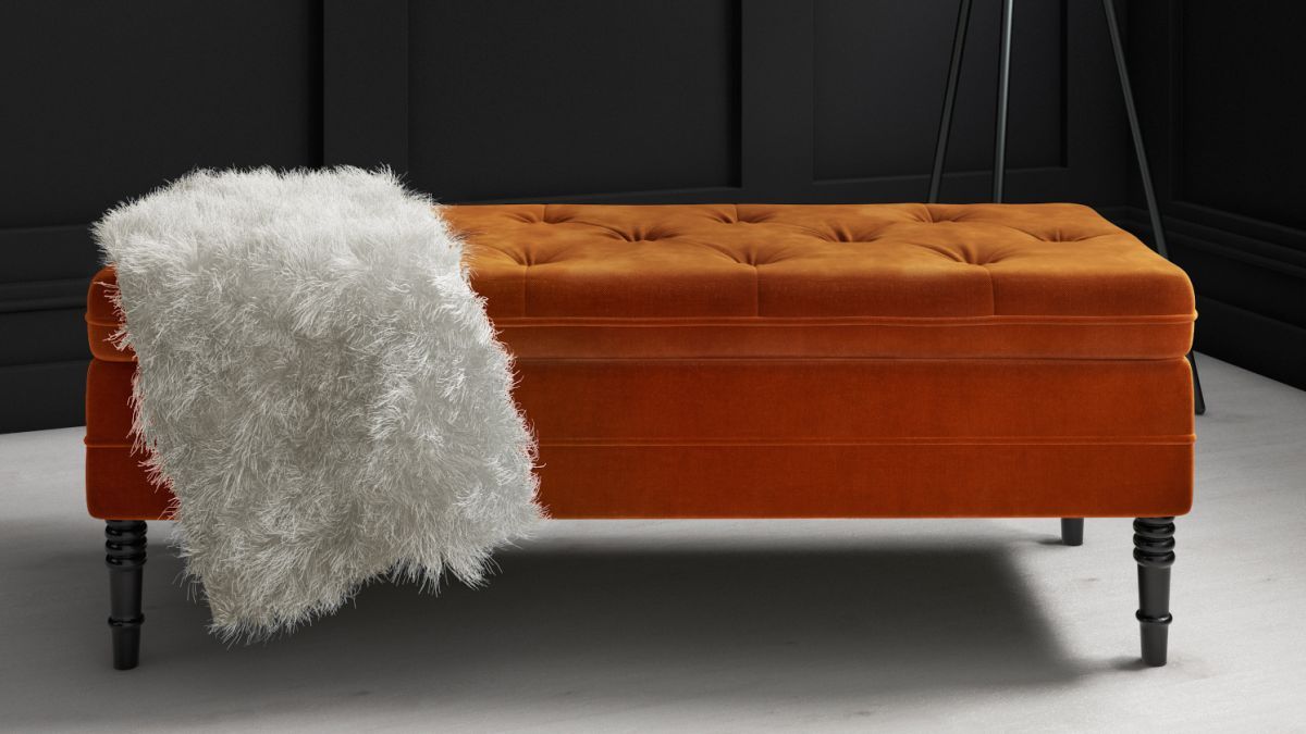 Get £90 Off This Gorgeous Velvet Storage Ottoman Right Now! | Real Homes Intended For Orange Ottomans (Photo 8 of 15)