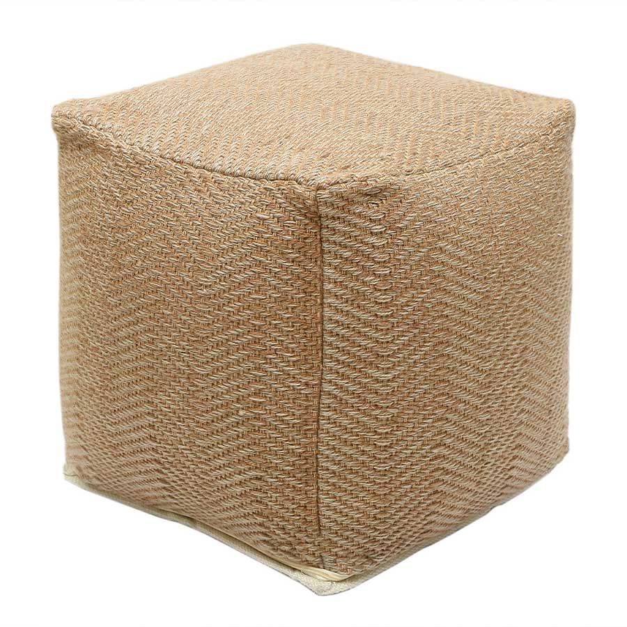 Hand Woven 100% Polyester Indoor/outdoor Pouf | Ottoman | Footrest – Zipper  Cover With Filling  Floor Chair – Great For Living Room, Bedroom, Kids Room  – Small Furniture (16x16x16 Inch  Taupe) – The Home Talk Inside Polyester Handwoven Ottomans (Photo 7 of 15)