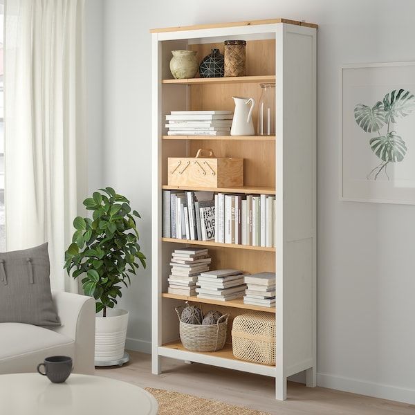 Hemnes Bookcase, White Stain, Light Brown, 90x198 Cm – Ikea | White Bookcase,  Hemnes Bookcase, Living Room Bookcase For Natural Brown Bookcases (View 14 of 15)
