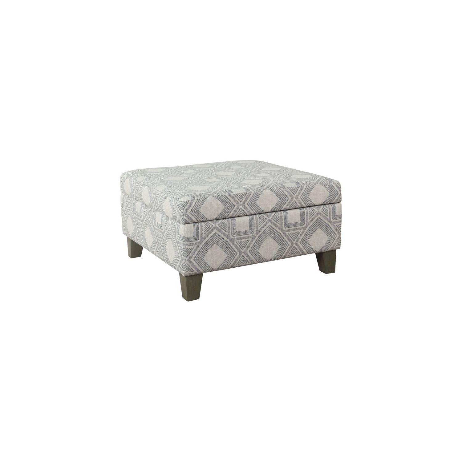Homepop Luxury 28" Square Transitional Fabric Geometric Storage Ottoman In  Gray | Best Buy Canada Intended For Geometric Gray Ottomans (View 2 of 15)