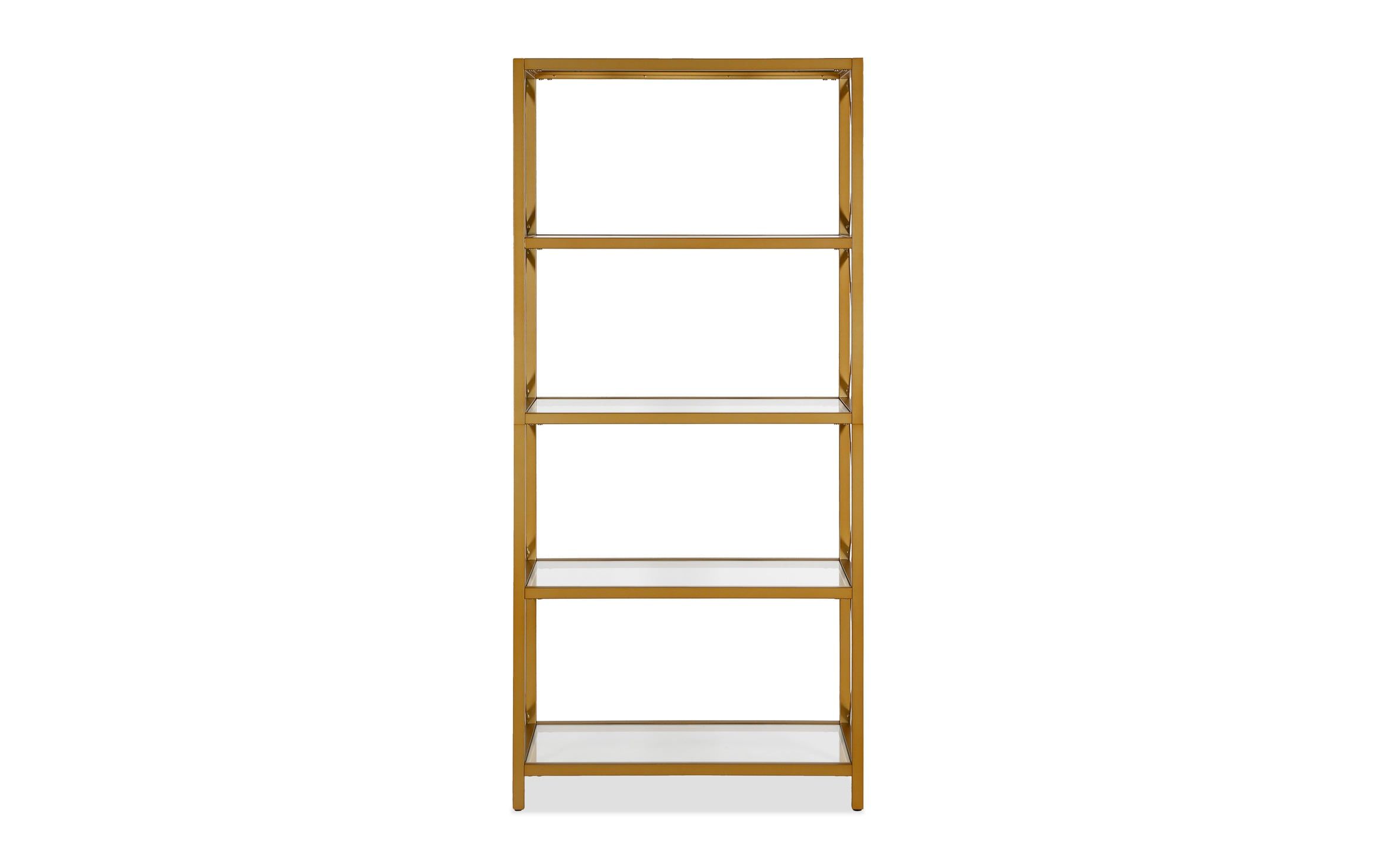 Huxley Brass Bookcase | Bob's Discount Furniture With Brass Bookcases (Photo 4 of 15)