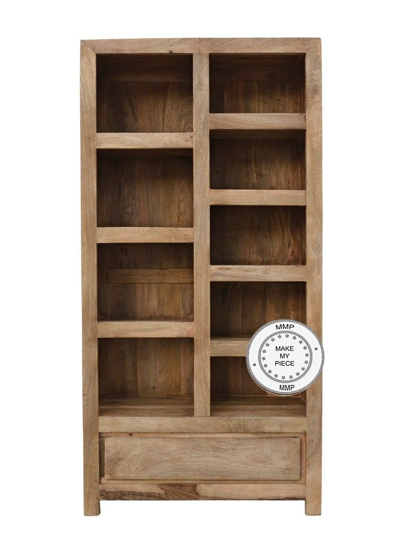 Indian Solid Mango Wood Bookcase Bookshelf Pertaining To Mango Wooden Bookcases (Photo 12 of 15)