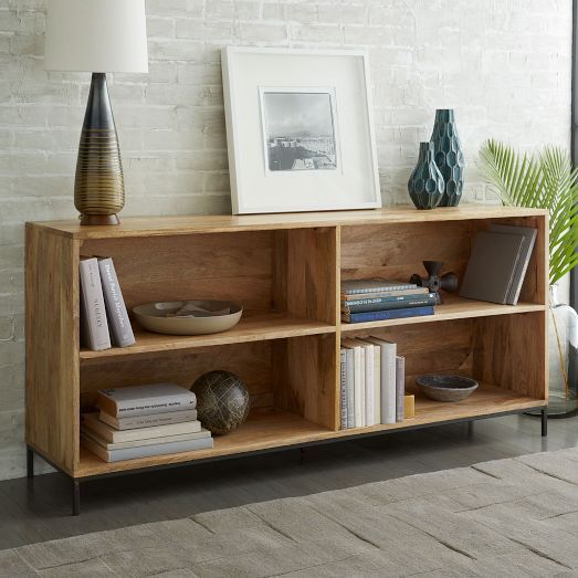 Industrial Open Storage Modular Bookcase (64") | Low Bookshelves, Low  Bookcase, Furniture With Regard To Natural Steel Bookcases (View 12 of 15)