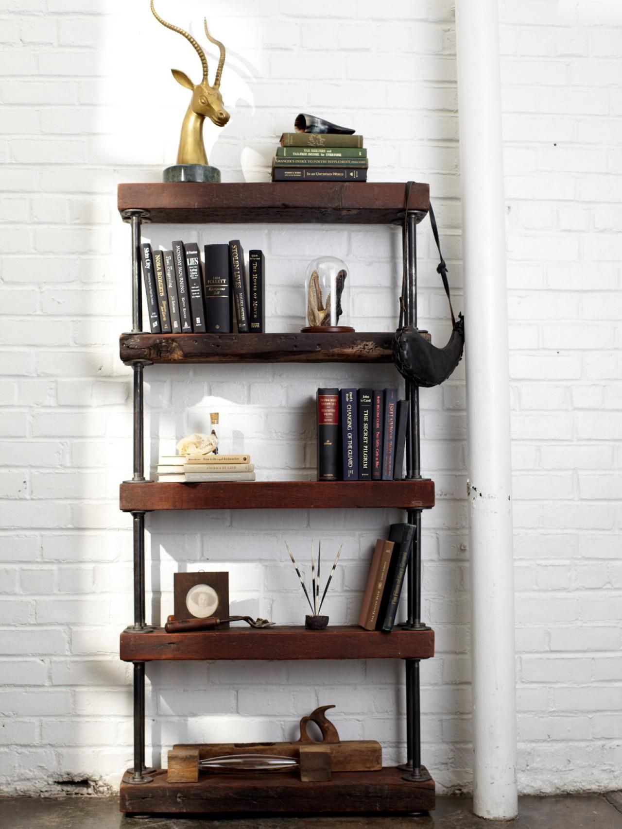 Industrial Rustic Bookshelf | Hgtv Intended For Industrial Bookcases (View 4 of 15)