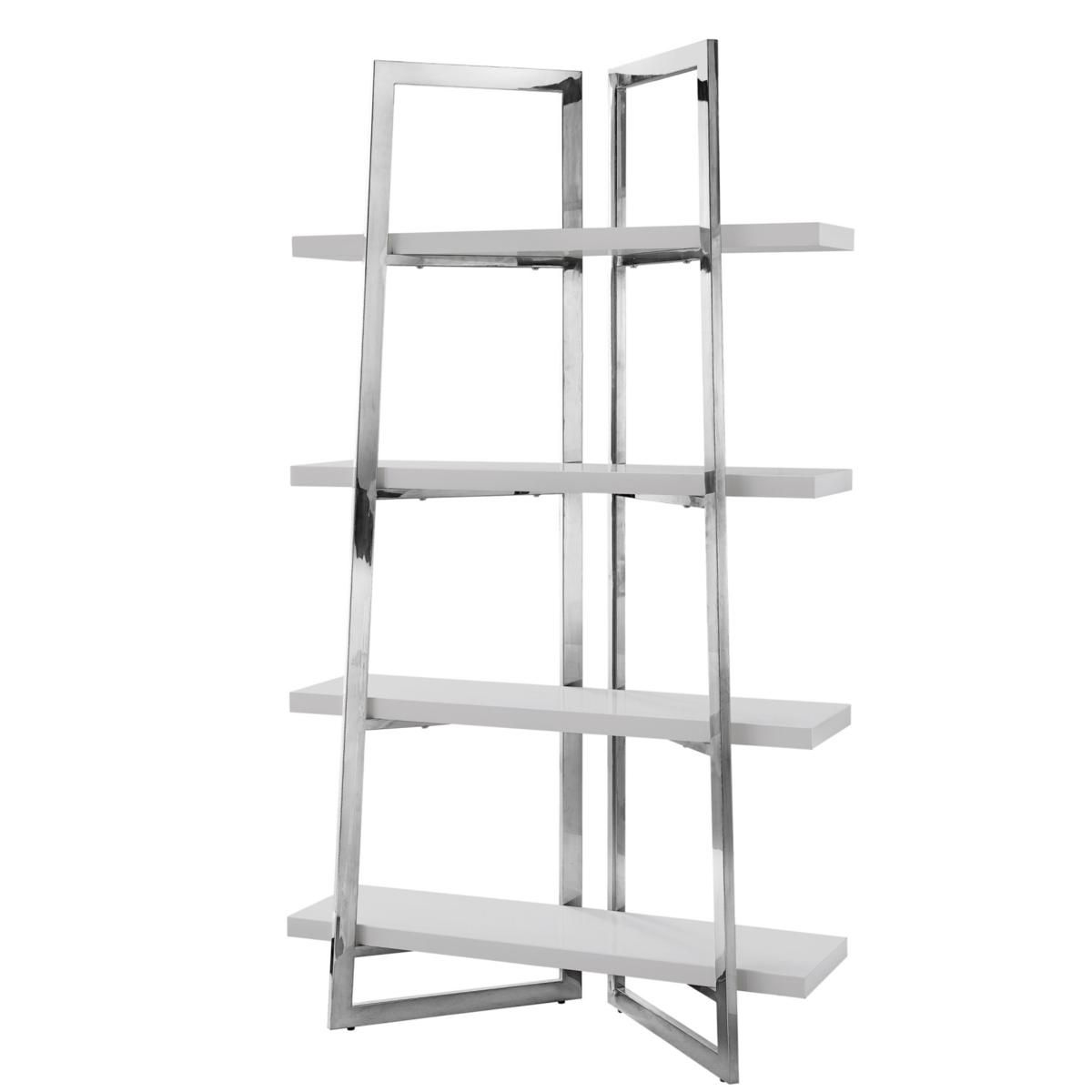 Inspired Home 4 Shelves Bookshelf – Malana – 20463863 | Hsn Throughout Silver Metal Bookcases (View 13 of 15)