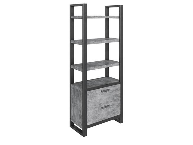 Ironworks Stone Bookcase With Drawers | Bookcases | Buy At Stokers Fine  Furniture Southport,chester And Ormskirk Inside Gray Metal Stone Bookcases (View 8 of 15)