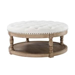 Ivory – Ottomans – Living Room Furniture – The Home Depot With Soft Ivory Geometric Ottomans (View 9 of 15)