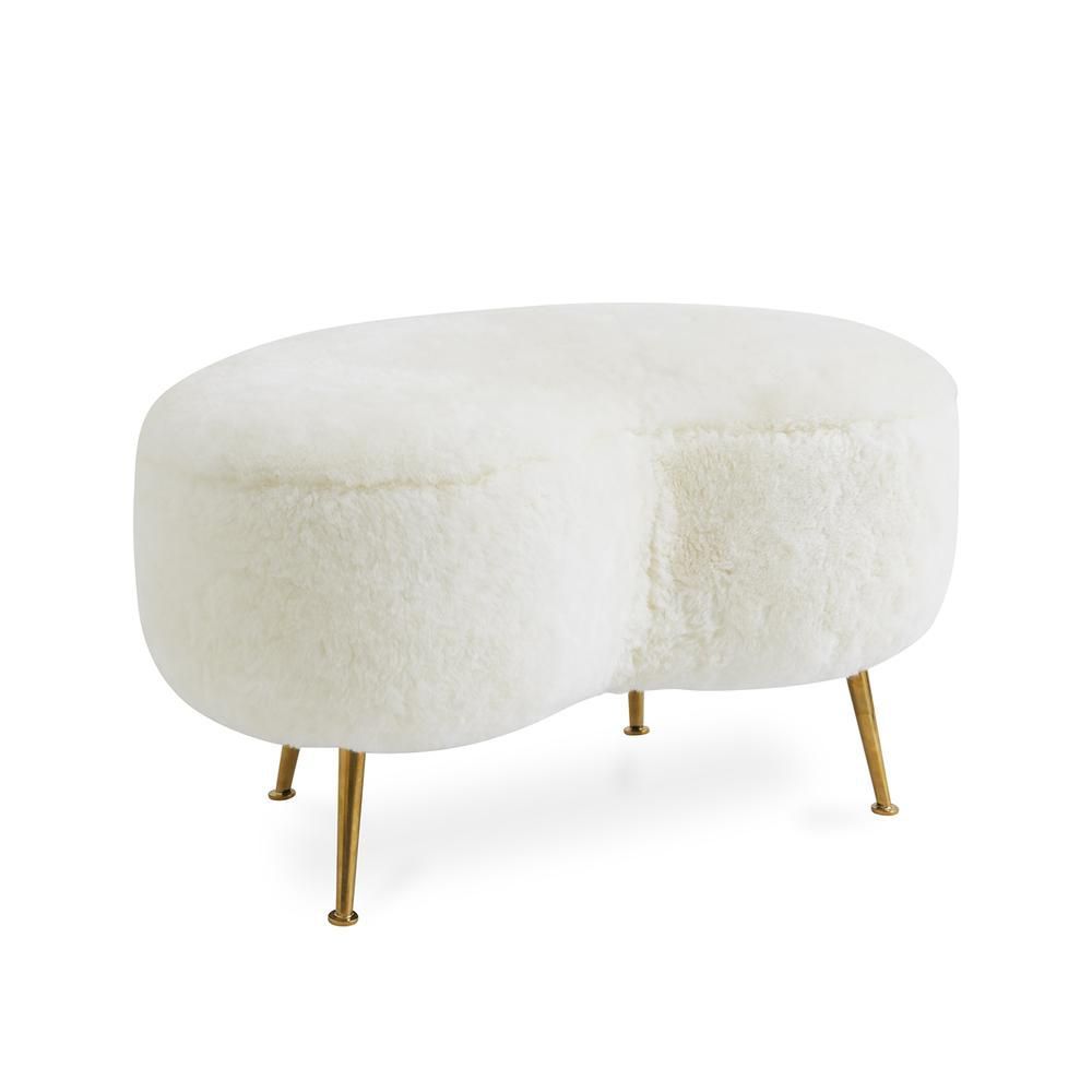 Jonathan Adler Shearling Kidney Ottoman | Sweetpea & Willow For Satin Black Shearling Ottomans (View 15 of 15)