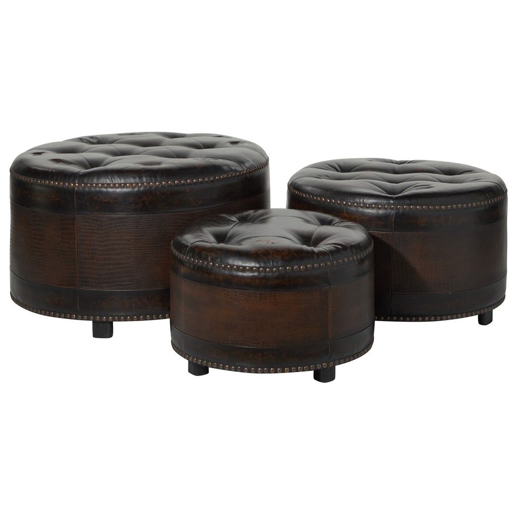 Juniper + Ivory ( Set Of 3 ) Brown Wood Traditional Storage Ottoman, 29 Inch  , 24 Inch , 20 Inch – 57993 | A Tremendous Home With 24 Inch Ottomans (View 11 of 15)