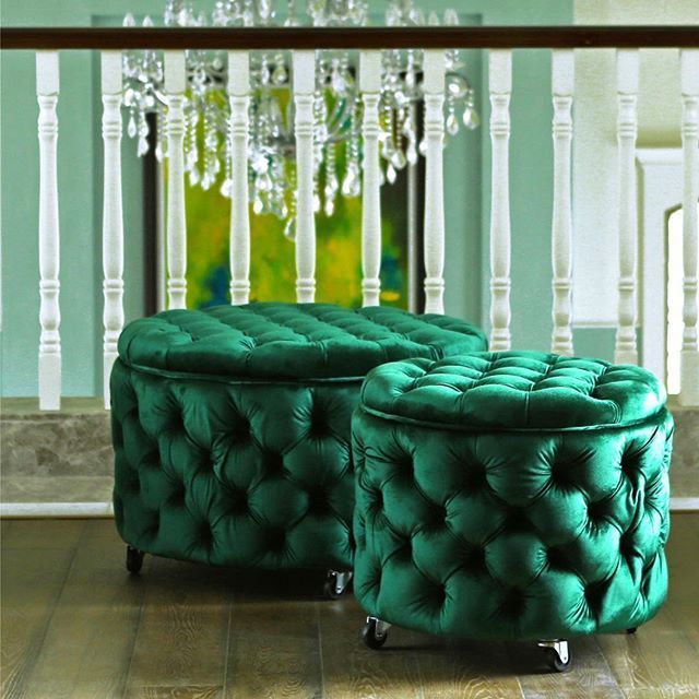 Just Arrived At Black Mango Emerald Green Emma Ottomans In Velvet – Can't  Even Cope! #emeraldgreen #green #ve… | Storage Ottoman, Green Ottoman, Diy  Bedroom Storage Within Dark Green Ottomans (View 10 of 15)