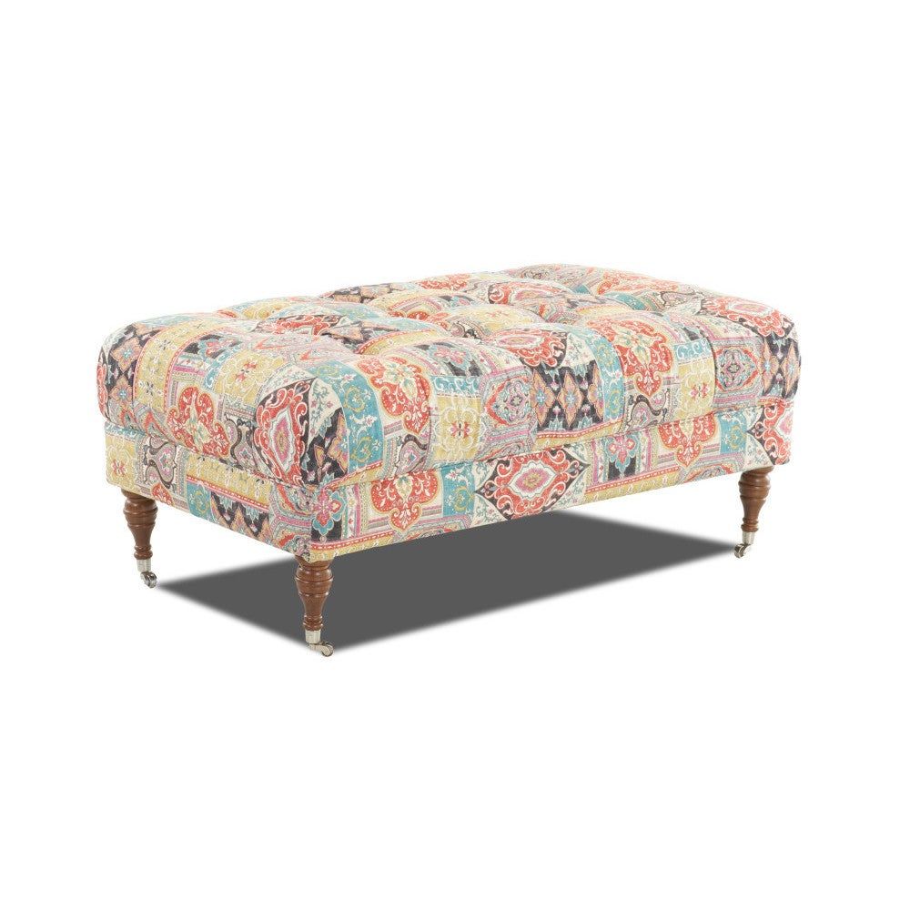 Katy Traditional Multicolor Ottoman – Overstock – 14577086 Intended For Multicolor Ottomans (View 1 of 15)