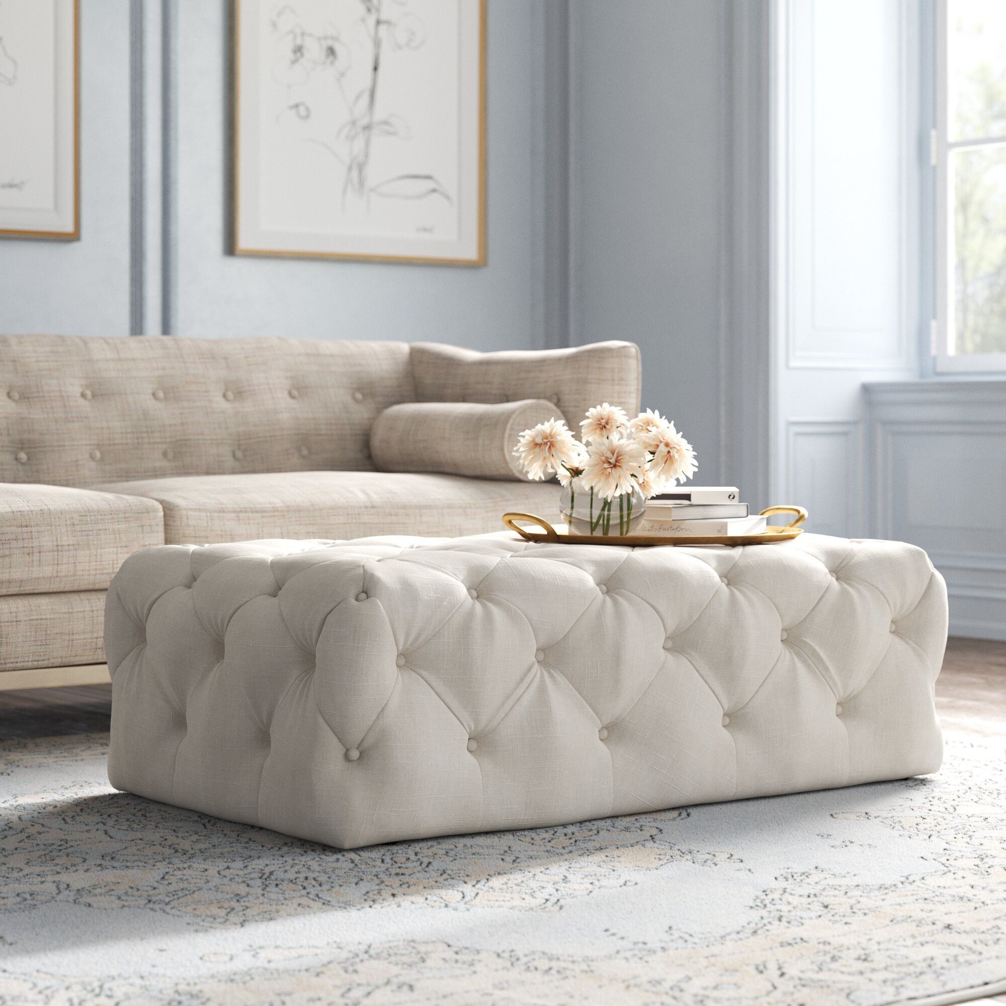 Kelly Clarkson Home Acklen Upholstered Ottoman & Reviews | Wayfair Inside Upholstered Ottomans (View 8 of 15)