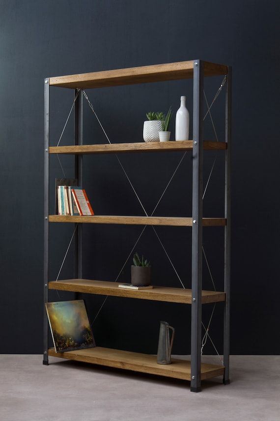 Konk 'classic' Industrial Bookcase Bespoke Sizes – Etsy Italia Pertaining To Industrial Bookcases (Photo 1 of 15)
