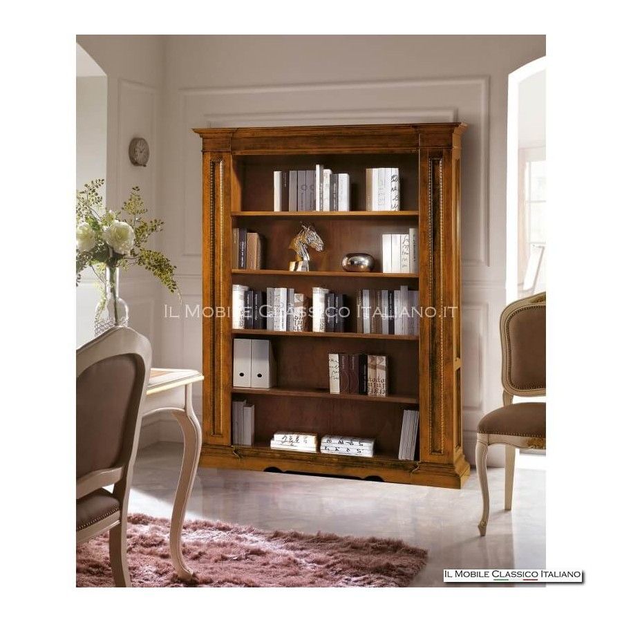 Large Open Bookcase In Wood – Classic Bookcases With Two Door Hutch Bookcases (View 13 of 15)