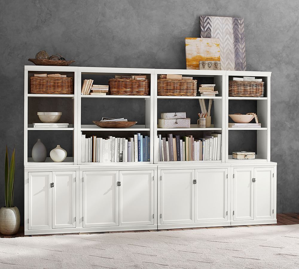 Logan Wall Bookcase With Doors | Pottery Barn For Sliding Barn Door Wall Bookcases (View 12 of 15)